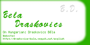 bela draskovics business card