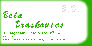 bela draskovics business card